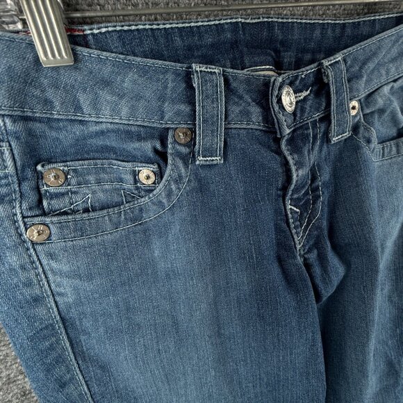True Religion Blue Jeans Women 31x26 USA Denim Embroidered Urban Adult Ladies - Picture 7 of 13